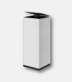 Studio shot of the white Coway Noble Air 2 (AP-2023K) air purifier on a light background, featuring its open top pop-up vent and elegant architectural tower design.