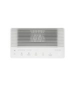 Close-up of Coway Multi Action 2 Air Purifier (AP-1523F) top control panel, showing touch buttons for mode and fan speed with a real-time air quality display.