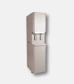 Side view of the Coway Icon Ice Water Purifier (CHPI-620L) in Oatmeal Beige, highlighting its ultra-compact and space-saving design.