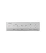 Close-up of Coway Premium Bidet (BAS-42A) wireless remote control with intuitive buttons for Kids, Turbo, and Air+ wash modes.