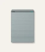 Grey pleated window blind pulled down, with 'coway' on the top rail and a small teal indicator.